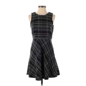 Banana Republic Plaid Boucle Fit And Flare Dress Size 12